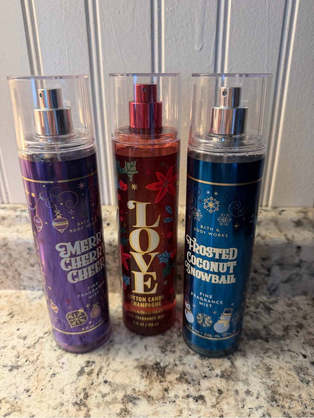 3 Bath & Body Works Retired Body Spray Christmas Holiday Love Discontinued